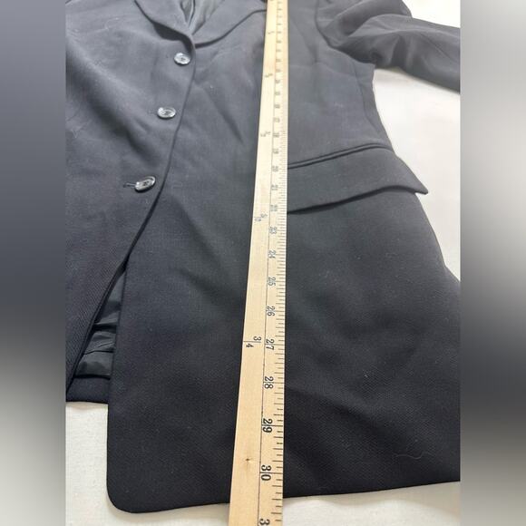 J. Crew Wool Blazer Black Three Button Lined Long Sleeve Career Size 14 Vintage - Picture 3 of 5